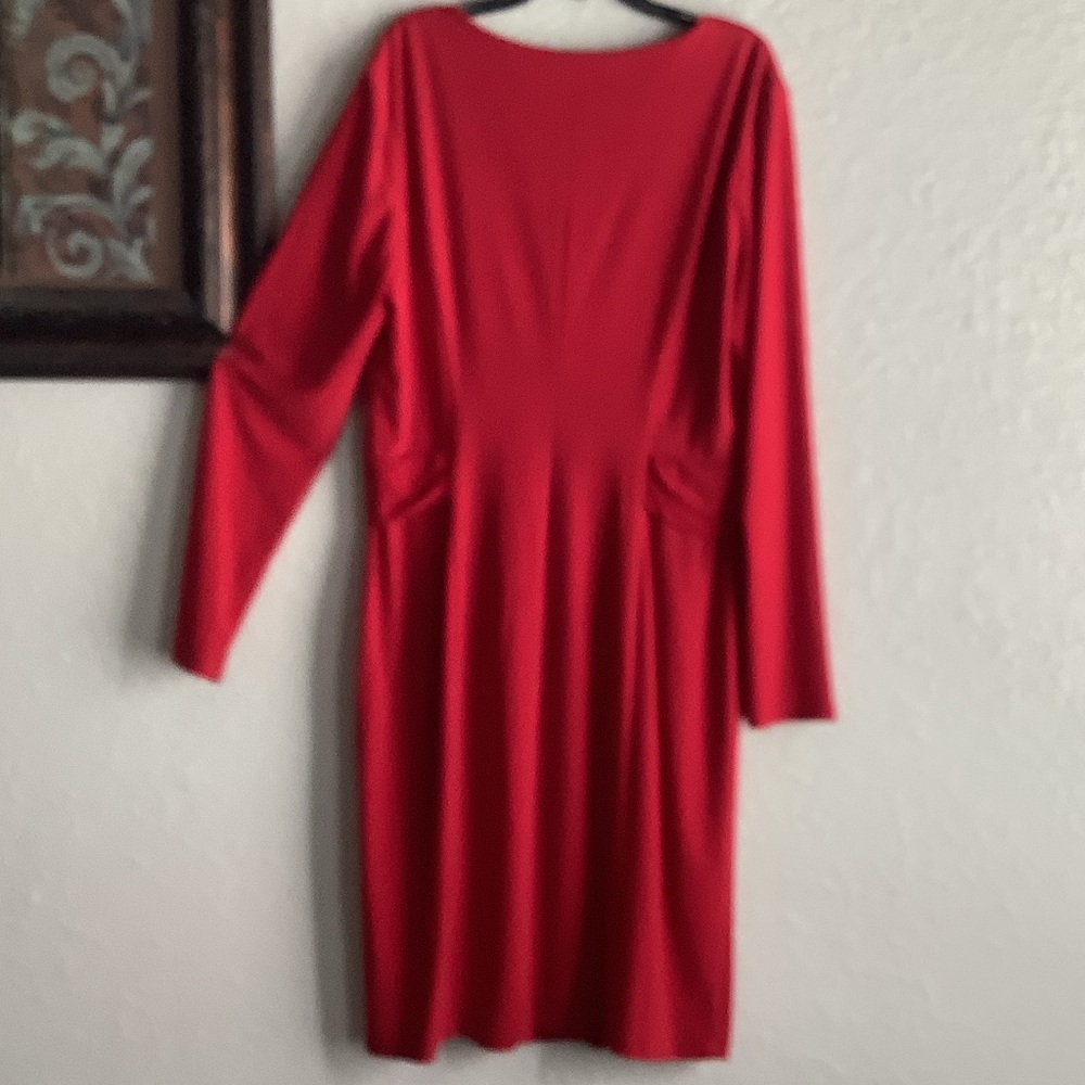 Chaps Elegant Red Long Sleeve Dress - image 5